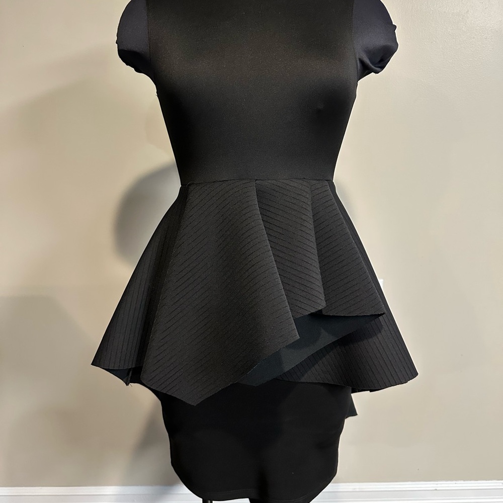 Elegant Black Peplum Dress